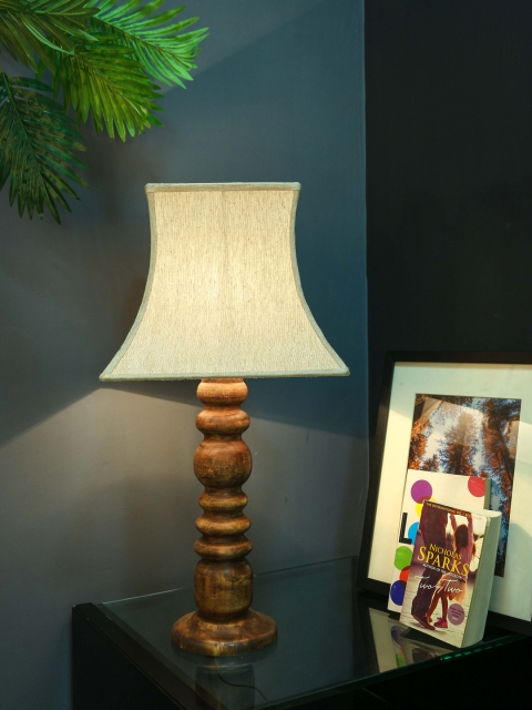 

Grated Ginger Cream-Coloured Solid Handcrafted Table Lamp