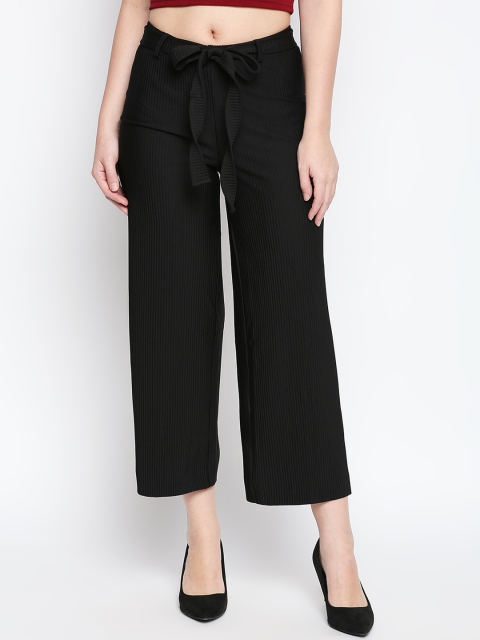 

Honey by Pantaloons Women Black Regular Fit Self Design Culottes