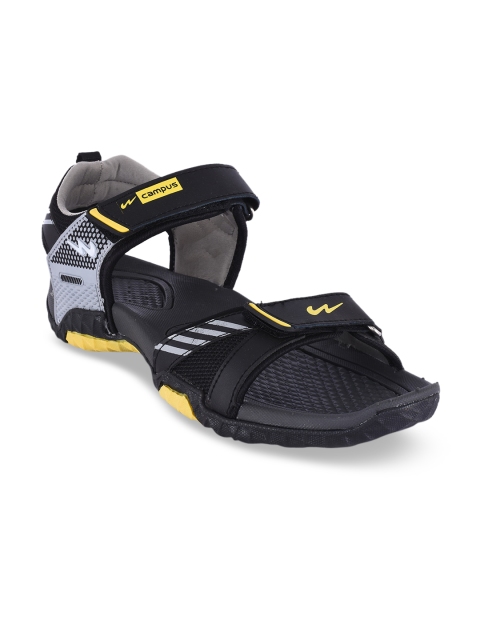 

Campus Men Black & Grey Sports Sandals
