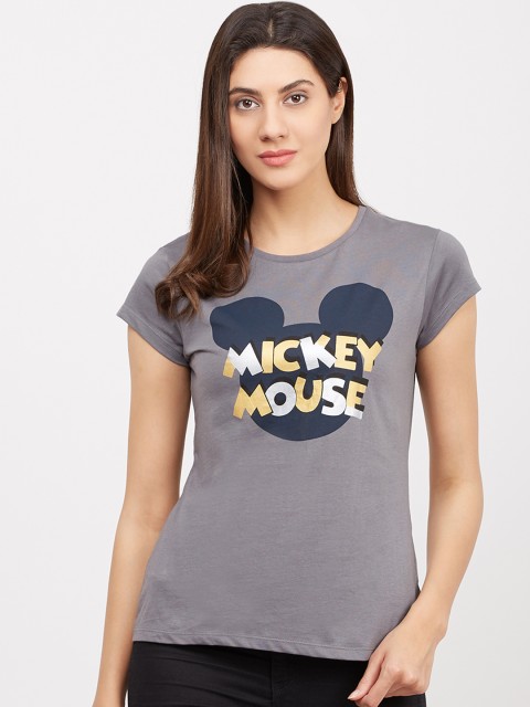 

Free Authority Women Grey Mickey & Friends Printed T-shirt