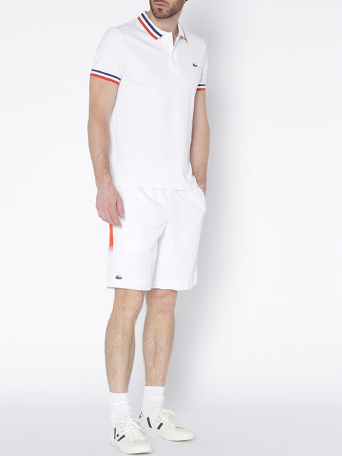 

Lacoste Men White Solid Regular Fit Sports Shorts