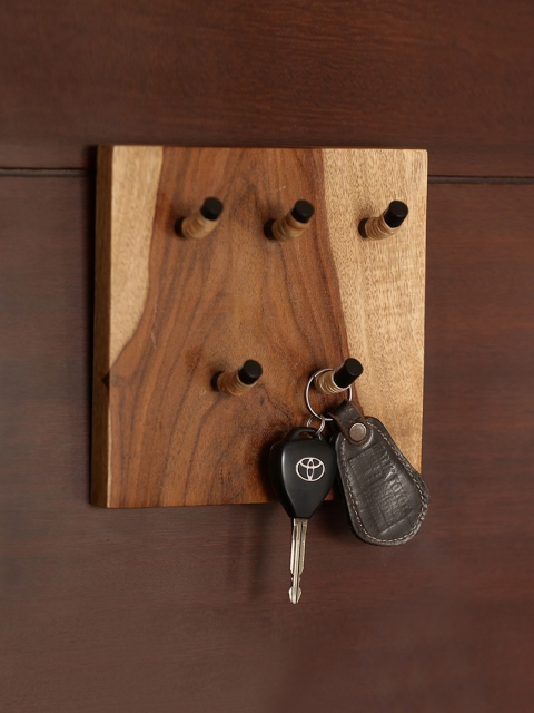 

ExclusiveLane Brown Hnadcrafted Sheesham Wood Key Holder