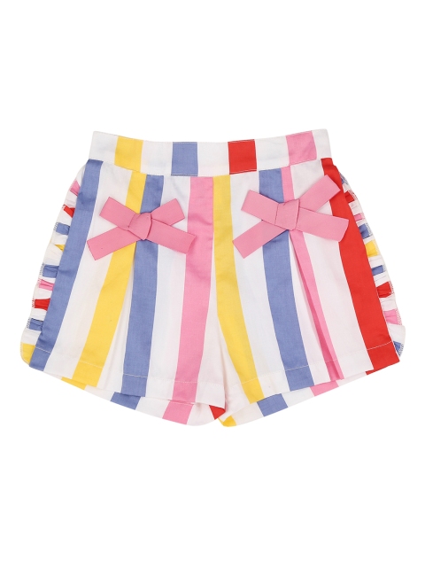 

Pantaloons Baby Girls Multicoloured Striped Regular Fit Regular Shorts, Multi