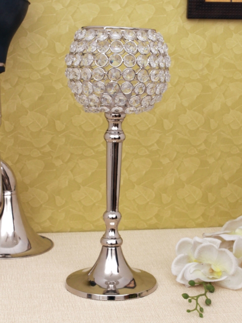 

Home Sparkle Silver-Toned Aluminum Tealight Candle Holder