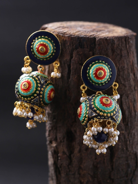 

Shoshaa Gold-Plated Multicoloured Spherical Drop Earrings, Multi
