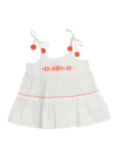 

My Little Lambs Girls White Solid A-Line Top