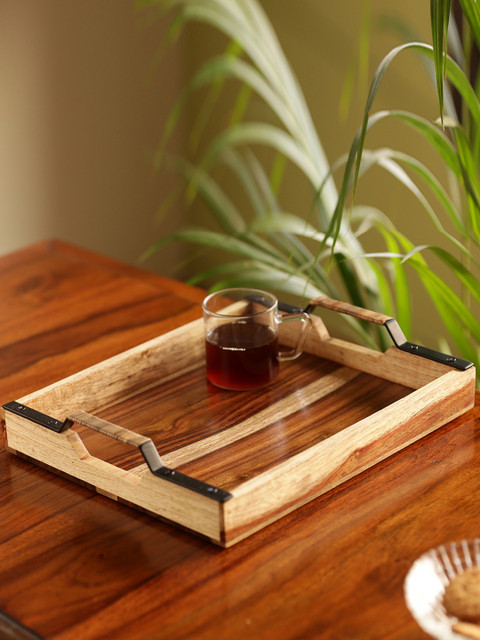 

ExclusiveLane Brown Sheesham Wood Handcrafted Rectangular Tray