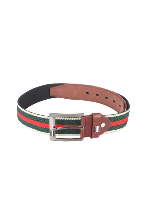 

LONDON FASHION hob Women Green & Red Striped Belt