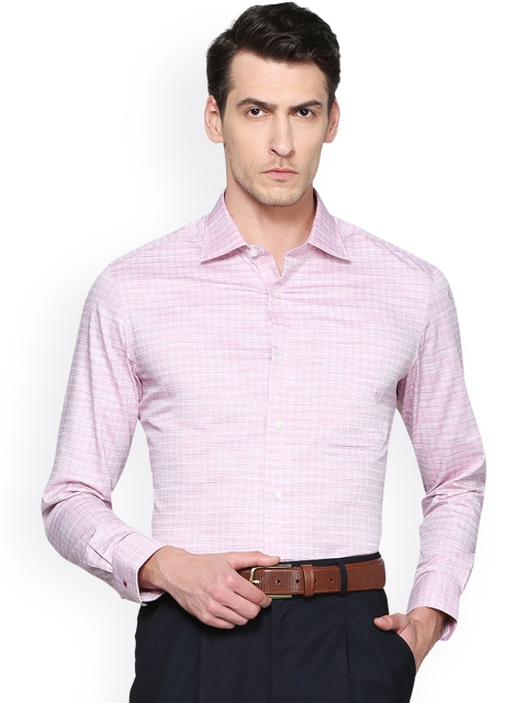 

Louis Philippe Men Pink Regular Fit Printed Formal Shirt