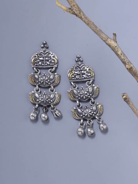 

Voylla Silver-Plated Handcrafted Contemporary Drop Earrings