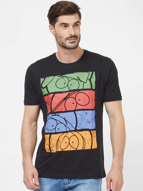 

Redwolf Men Black Printed Round Neck T-shirt