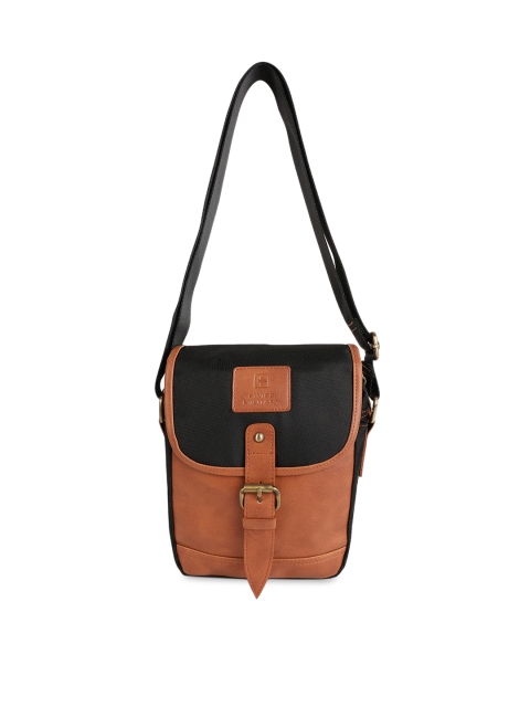 

SWISS MILITARY Unisex Black & Brown Colourblocked Messenger Bag