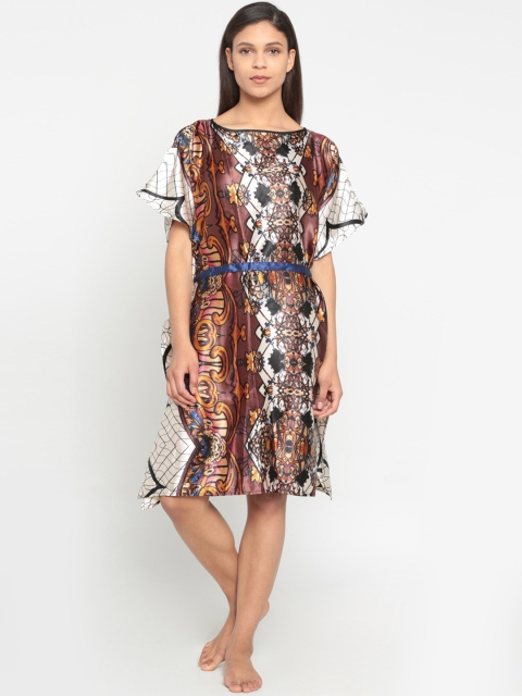 

The Kaftan Company Brown & Black Printed Nightdress LW_PY_TITANIA14