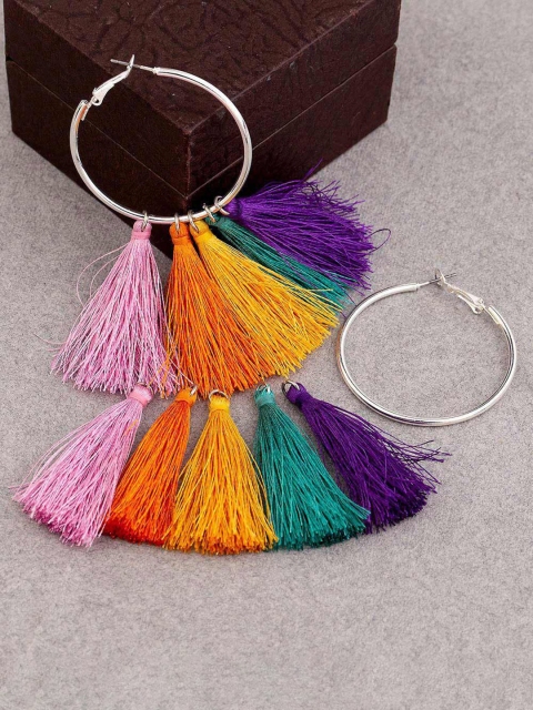 

Voylla Silver-Plated Handcrafted Circular Hoop Earrings