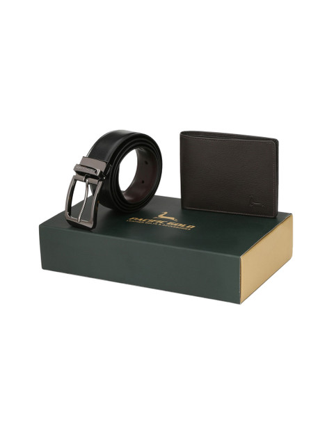 

Pacific Gold Reversible 30" Belt And Wallet Combo Gift Set For Men, Brown