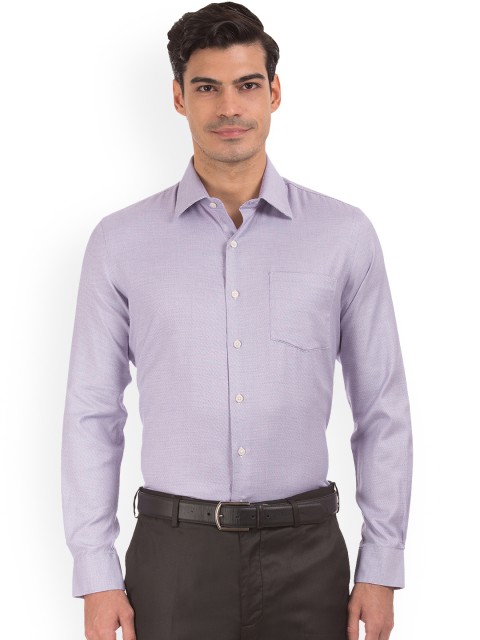 

Arrow Men Purple Slim Fit Self Design Formal Shirt