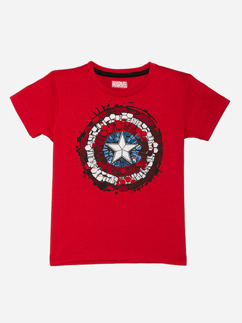 

Avengers Captain America featured Red Tshirt for Boys