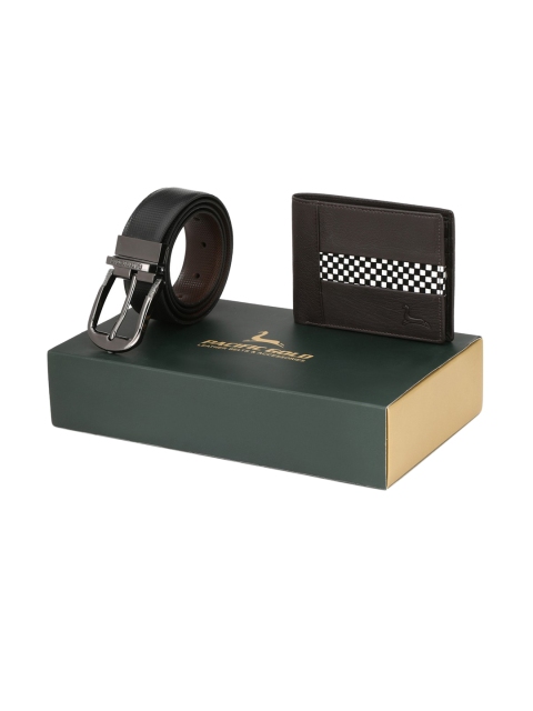 

Pacific Gold Reversible 30" Belt And Wallet Combo Gift Set For Men, Brown