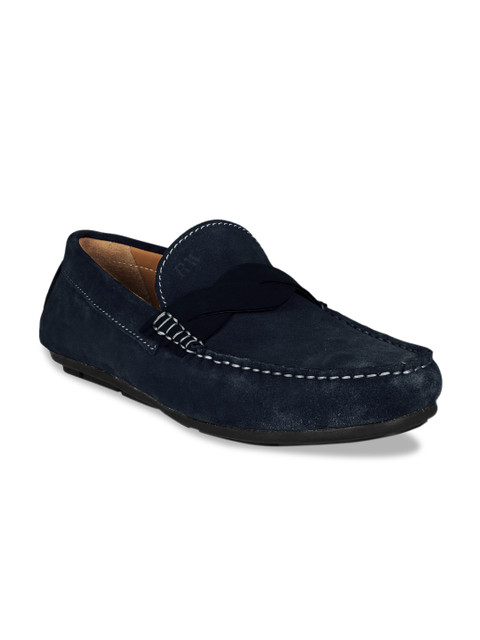 

RAPAWALK Men Navy Blue Standard Width Suede Loafers