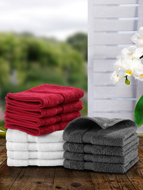

BIANCA Set of 12 Grey & Red 500GSM Face Towels