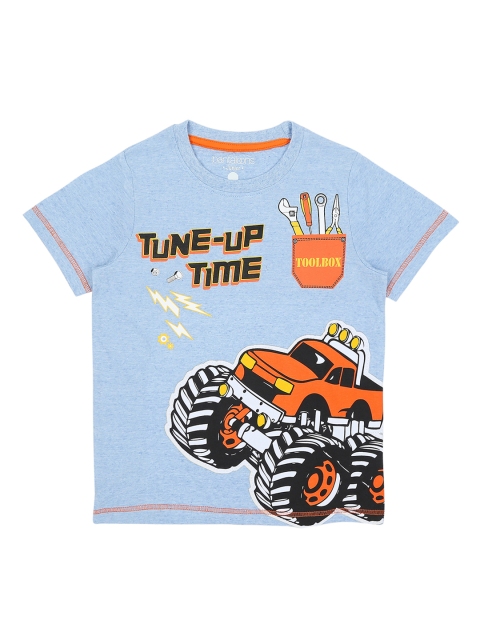 

Pantaloons Junior Boys Blue Printed Round Neck T-shirt