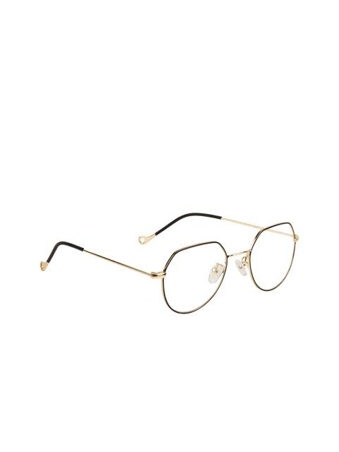 

TAG EYE Unisex Black & Gold-Toned Solid Full Rim Round Frames 3089TAG160
