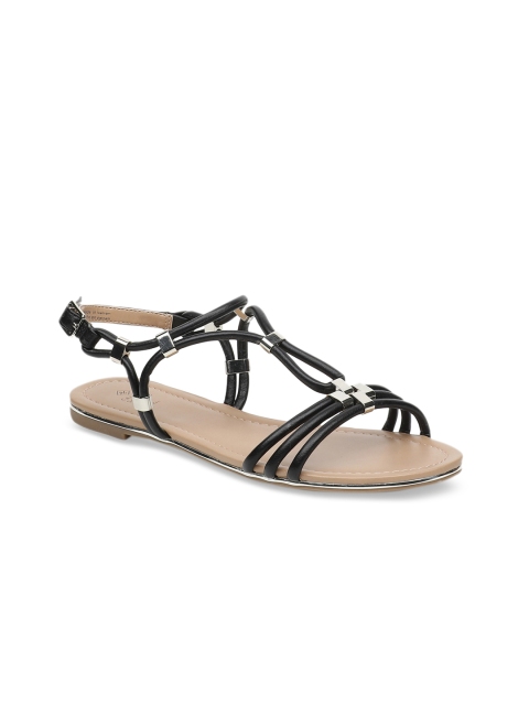 

Call It Spring Women Black Solid T-Strap Flats
