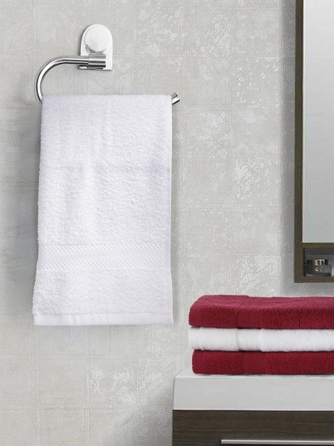 

BIANCA Set of 4 White & Burgundy 500GSM Face Towels