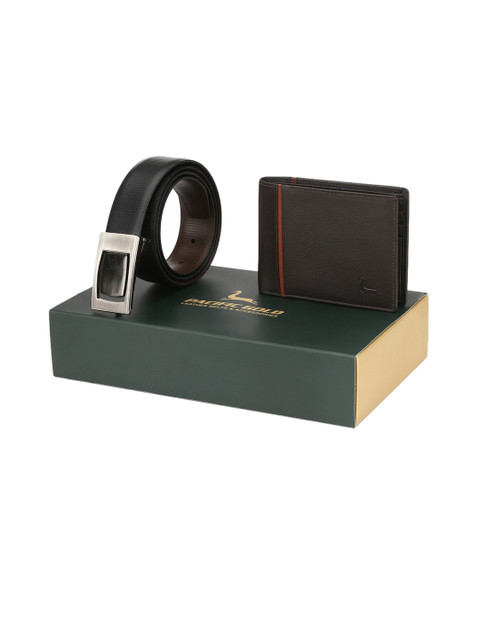 

Pacific Gold Reversible 30" Belt And Wallet Combo Gift Set For Men, Brown
