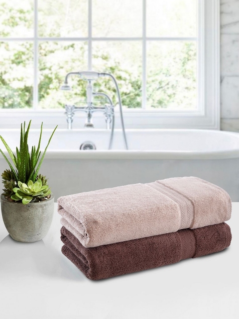 

BIANCA Set of 2 Brown & Beige 500 GSM Bath Towels