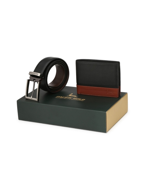 

Pacific Gold Reversible 30" Belt And Wallet Combo Gift Set For Men, Brown