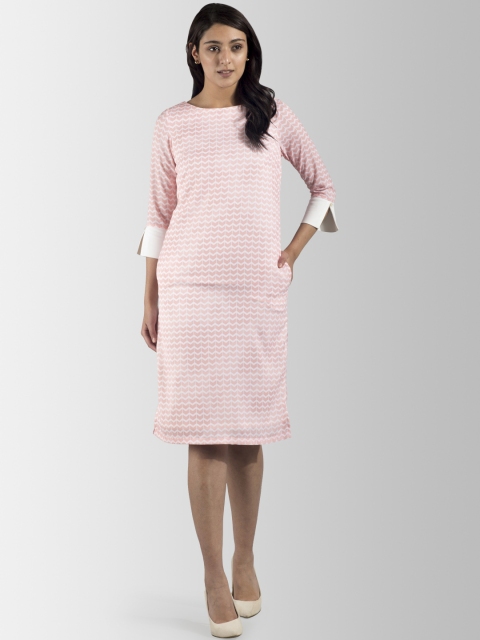 

FableStreet Women Peach-Coloured Printed Sheath Dress