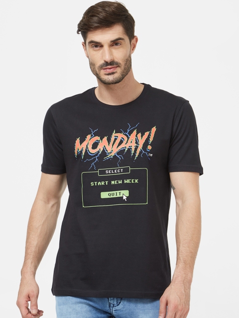 

Redwolf Men Black Printed Round Neck T-shirt