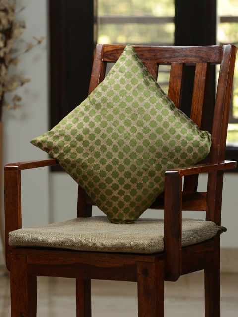 

ExclusiveLane Green Single Ethnic Motifs Square Cushion Cover