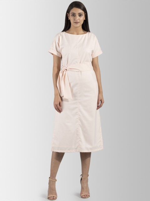 

FableStreet Women Pink Solid A-Line Dress