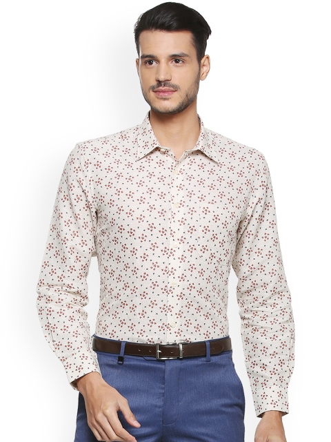 

Louis Philippe Men Beige Slim Fit Printed Casual Shirt
