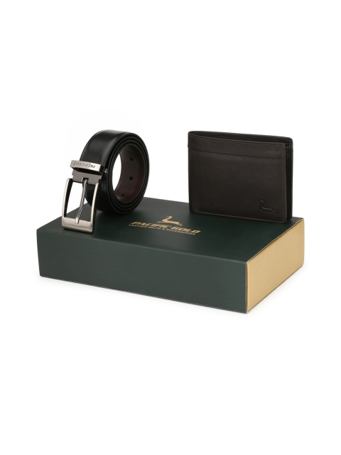 

Pacific Gold Reversible 30" Belt And Wallet Combo Gift Set For Men, Brown