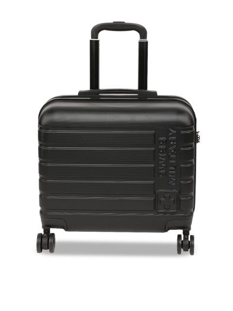 

SWISS MILITARY Black Textured Cabin Trolley Bag
