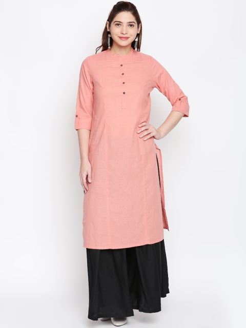 

RANGMANCH BY PANTALOONS Women Pink Solid Straight Kurta