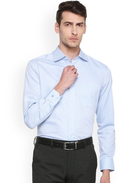 

Louis Philippe Men Blue Regular Fit Printed Formal Shirt