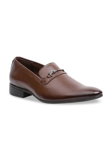

pelle albero Men Brown Leather Formal Slip-On Shoes