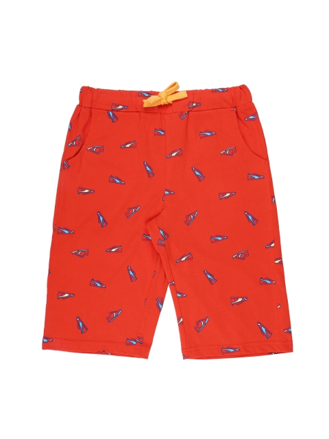 

Pantaloons Junior Boys Red Printed Regular Fit Shorts
