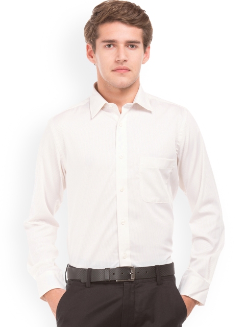

Arrow Men Beige Regular Fit Striped Formal Shirt