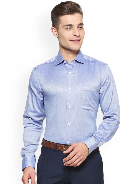 

Louis Philippe Men Blue Regular Fit Self Design Formal Shirt