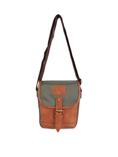 

SWISS MILITARY Unisex Grey & Brown Colourblocked Messenger Bag