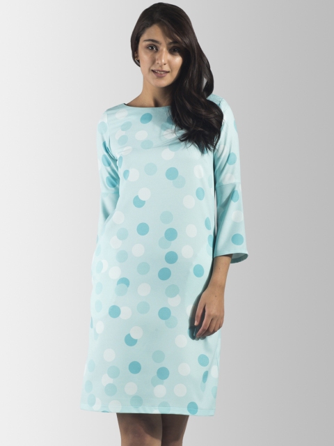 

FableStreet Women Blue Printed Sheath Dress