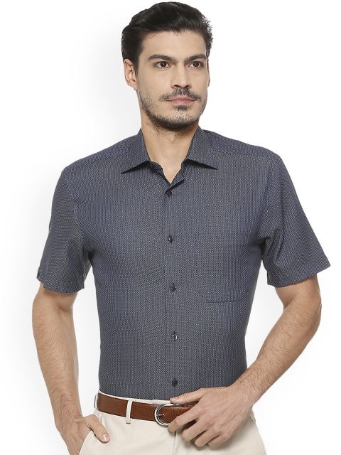 

Louis Philippe Men Black Regular Fit Self Design Formal Shirt