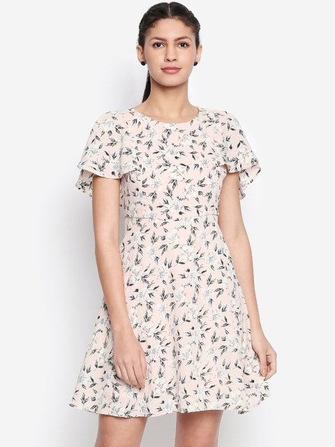 

Honey by Pantaloons Women Pink Floral Printed Fit and Flare Dress