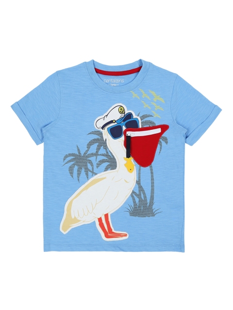 

Pantaloons Junior Boys Blue Printed Round Neck T-shirt