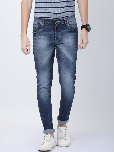

STATLEY Men Navy Blue Regular Fit High-Rise Clean Look Stretchable Jeans